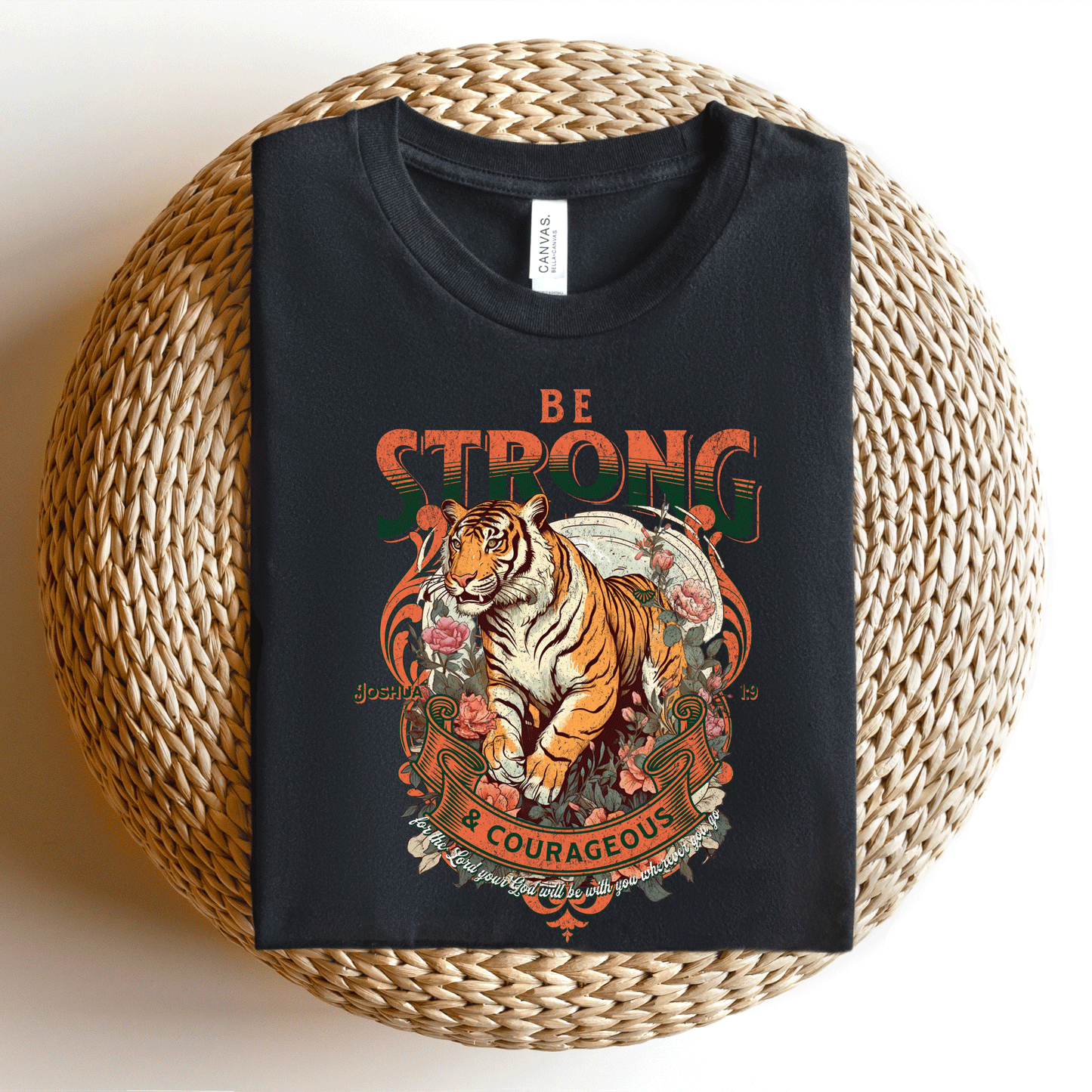 Be Strong and Courageous Tiger | Short Sleeve Crew Neck