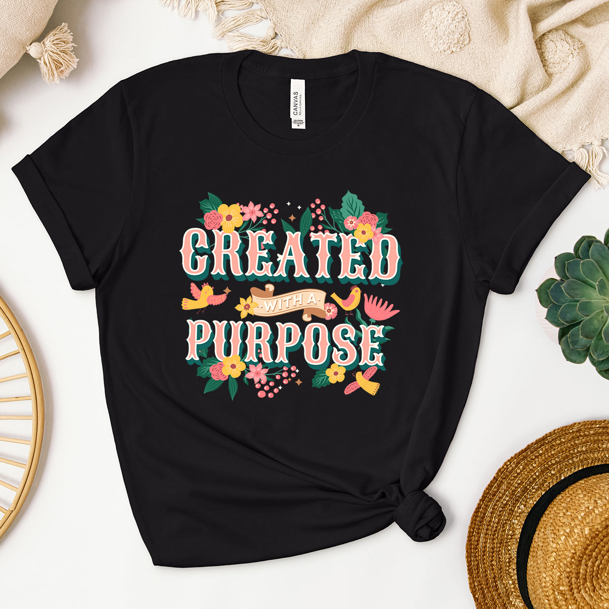 Created With A Purpose Birds | Short Sleeve Crew Neck