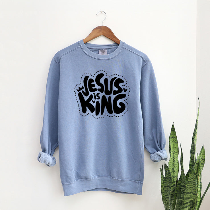 Jesus Is King Hearts | Garment Dyed Sweatshirt