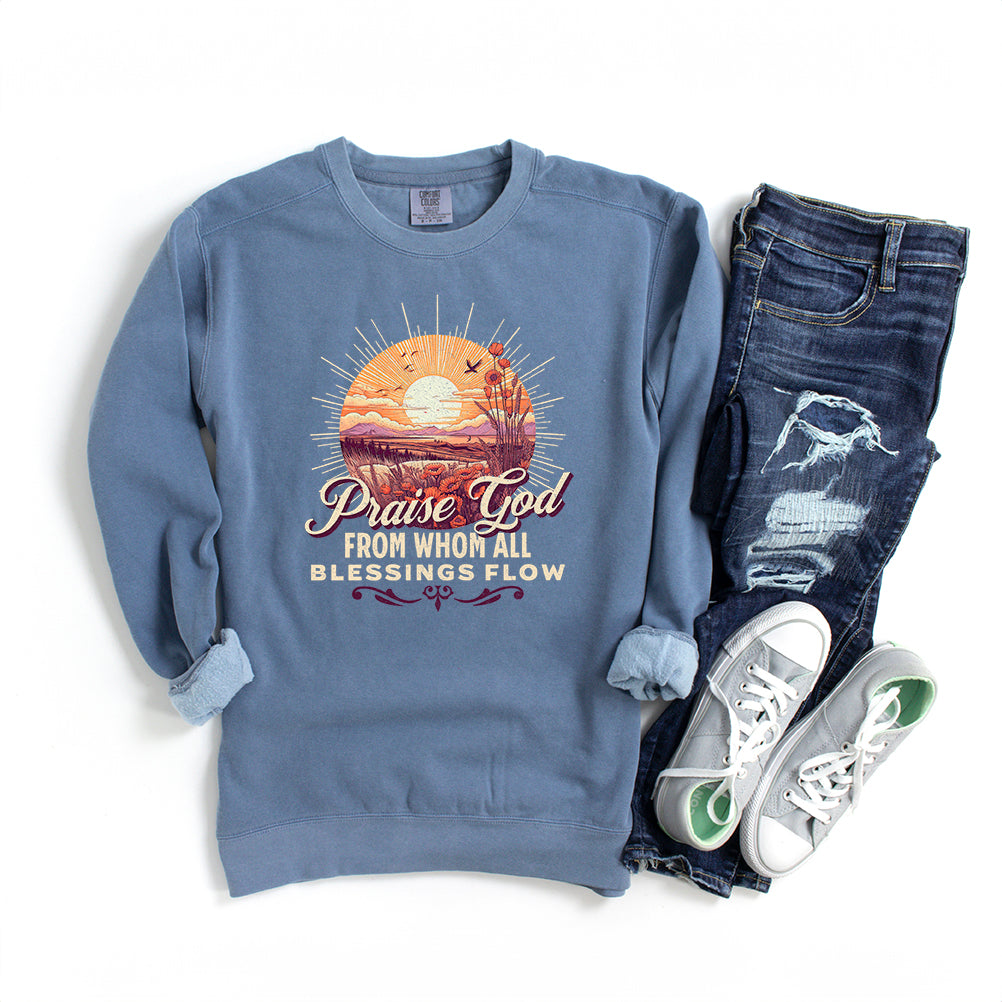 From Who All Blessings Flow | Garment Dyed Sweatshirt