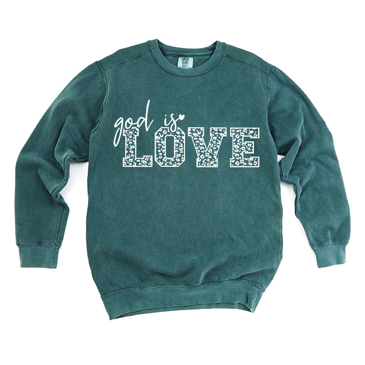 God Is Love Leopard | Garment Dyed Sweatshirt