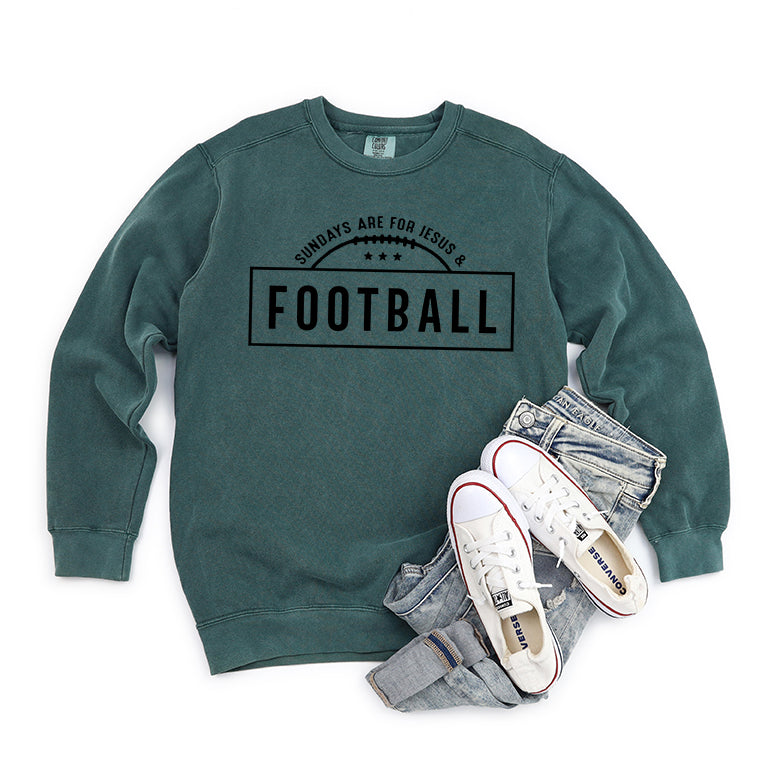 Jesus And Football | Garment Dyed Sweatshirt