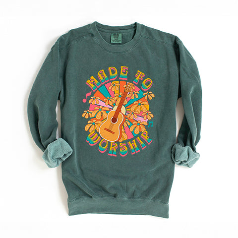 Made To Worship Guitar | Garment Dyed Sweatshirt