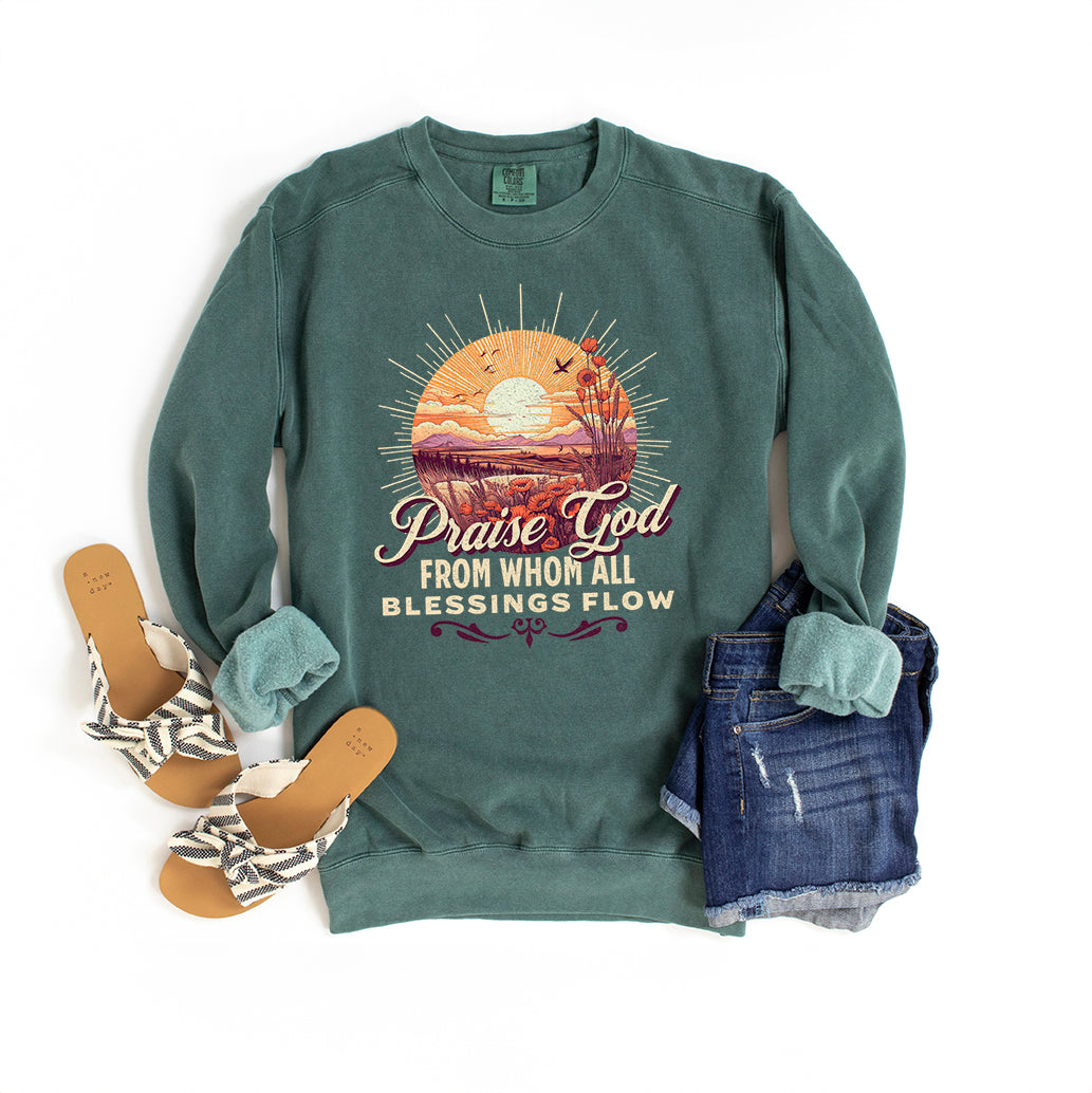 From Who All Blessings Flow | Garment Dyed Sweatshirt