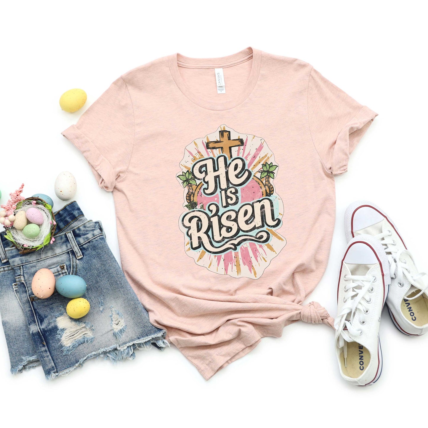He Is Risen Distressed | Short Sleeve Crew Neck