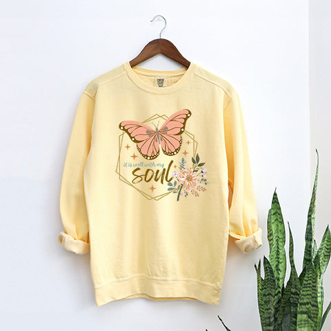 It Is Well With My Soul Butterfly | Garment Dyed Sweatshirt