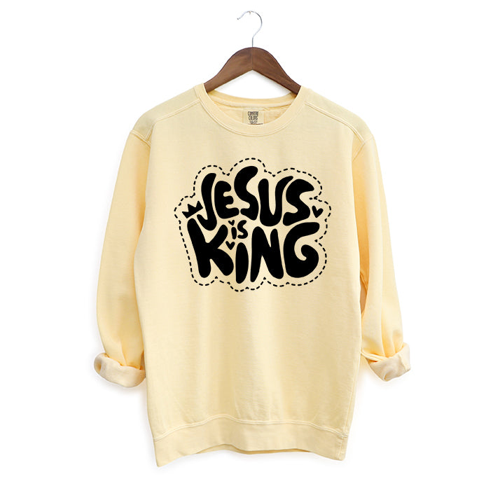 Jesus Is King Hearts | Garment Dyed Sweatshirt