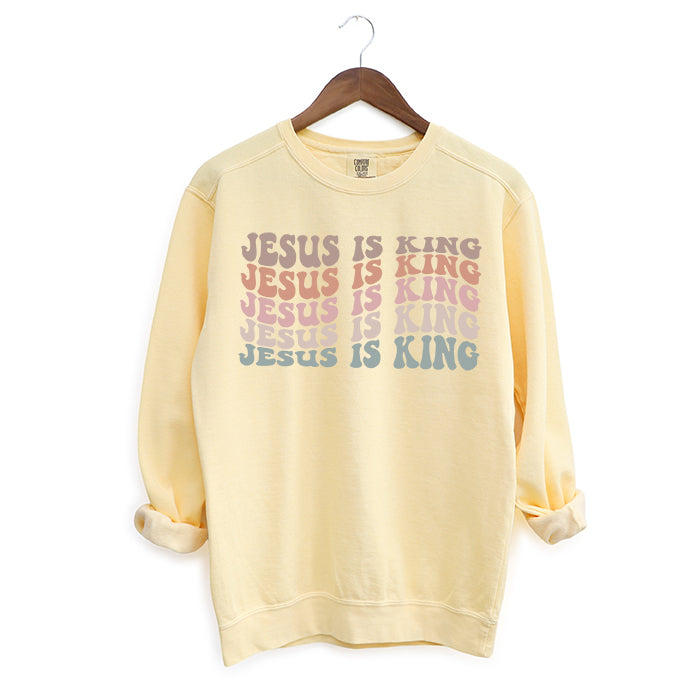 Jesus Is King Wavy | Garment Dyed Sweatshirt
