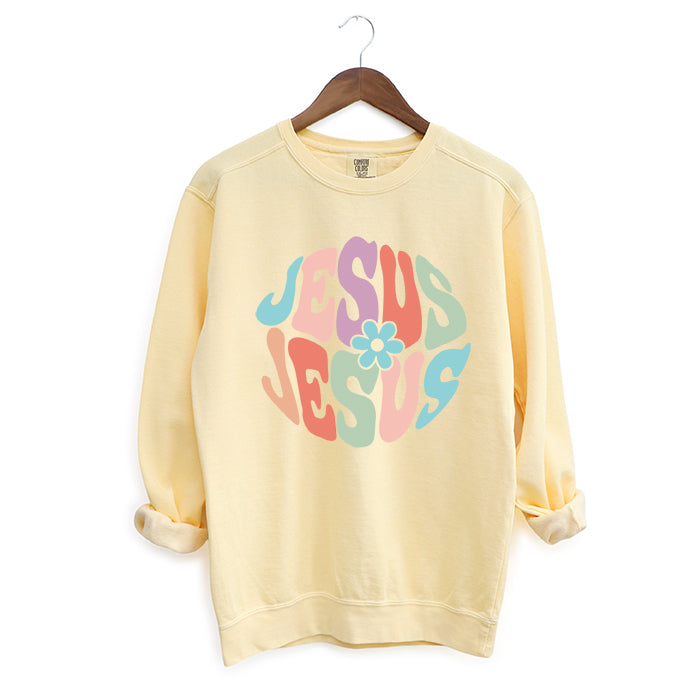 Jesus Flowers | Garment Dyed Sweatshirt