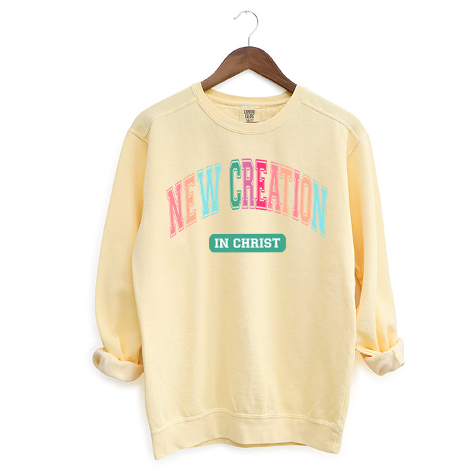 New Creation In Christ Colorful | Garment Dyed Sweatshirt
