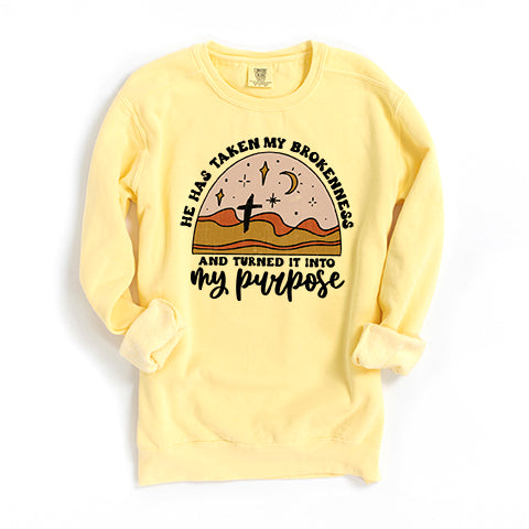 Brokenness To Purpose Desert | Garment Dyed Sweatshirt