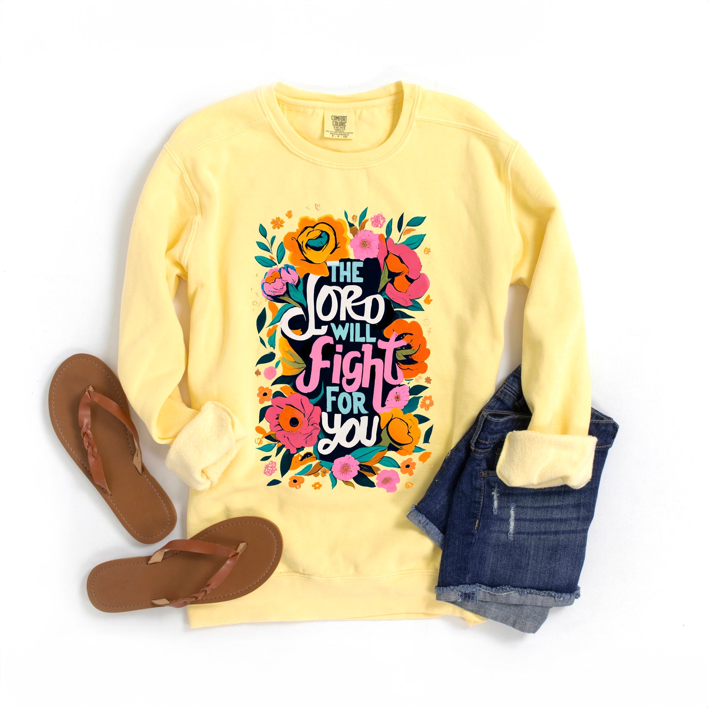 The Lord Will Fight For You | Garment Dyed Sweatshirt