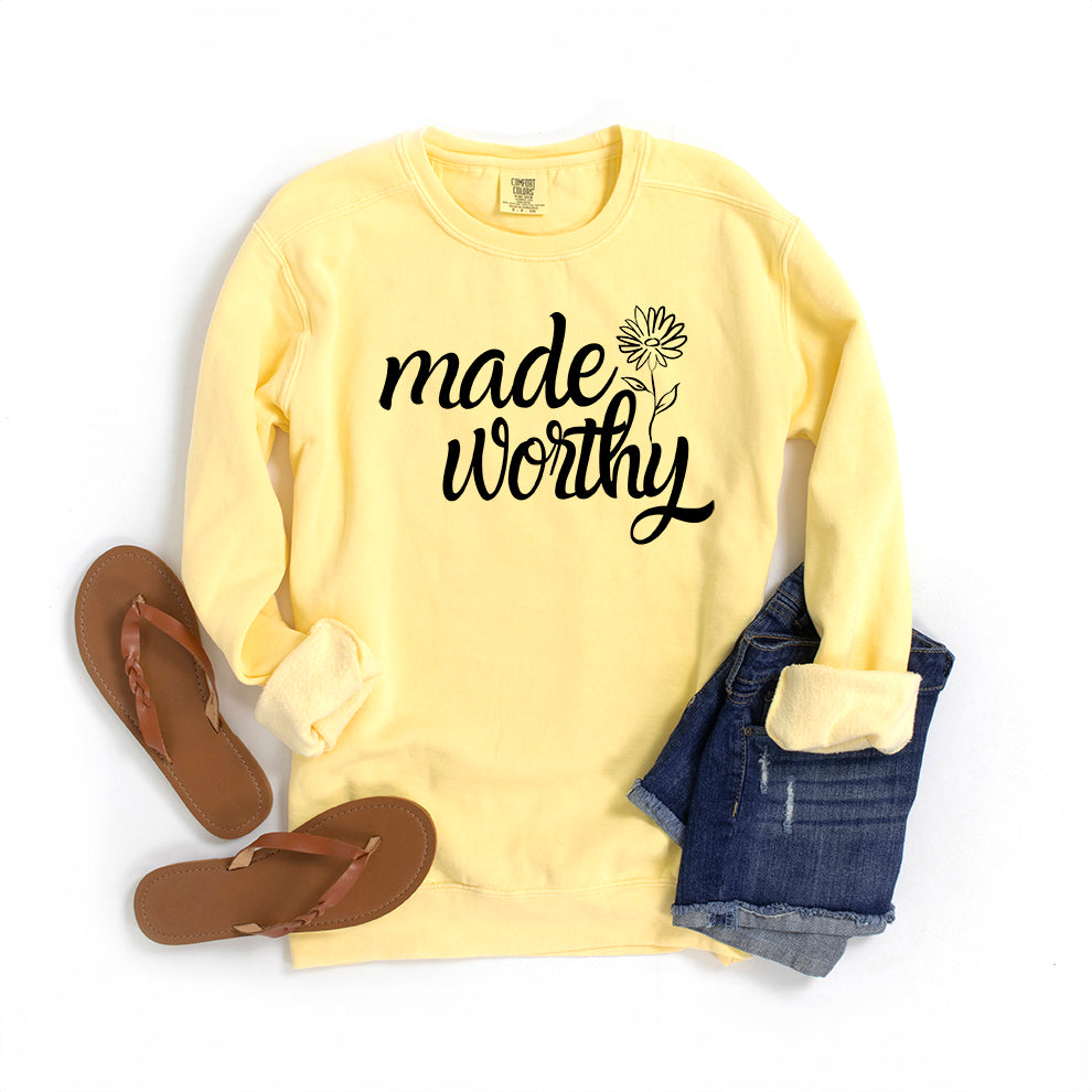 Made Worthy Flower | Garment Dyed Sweatshirt