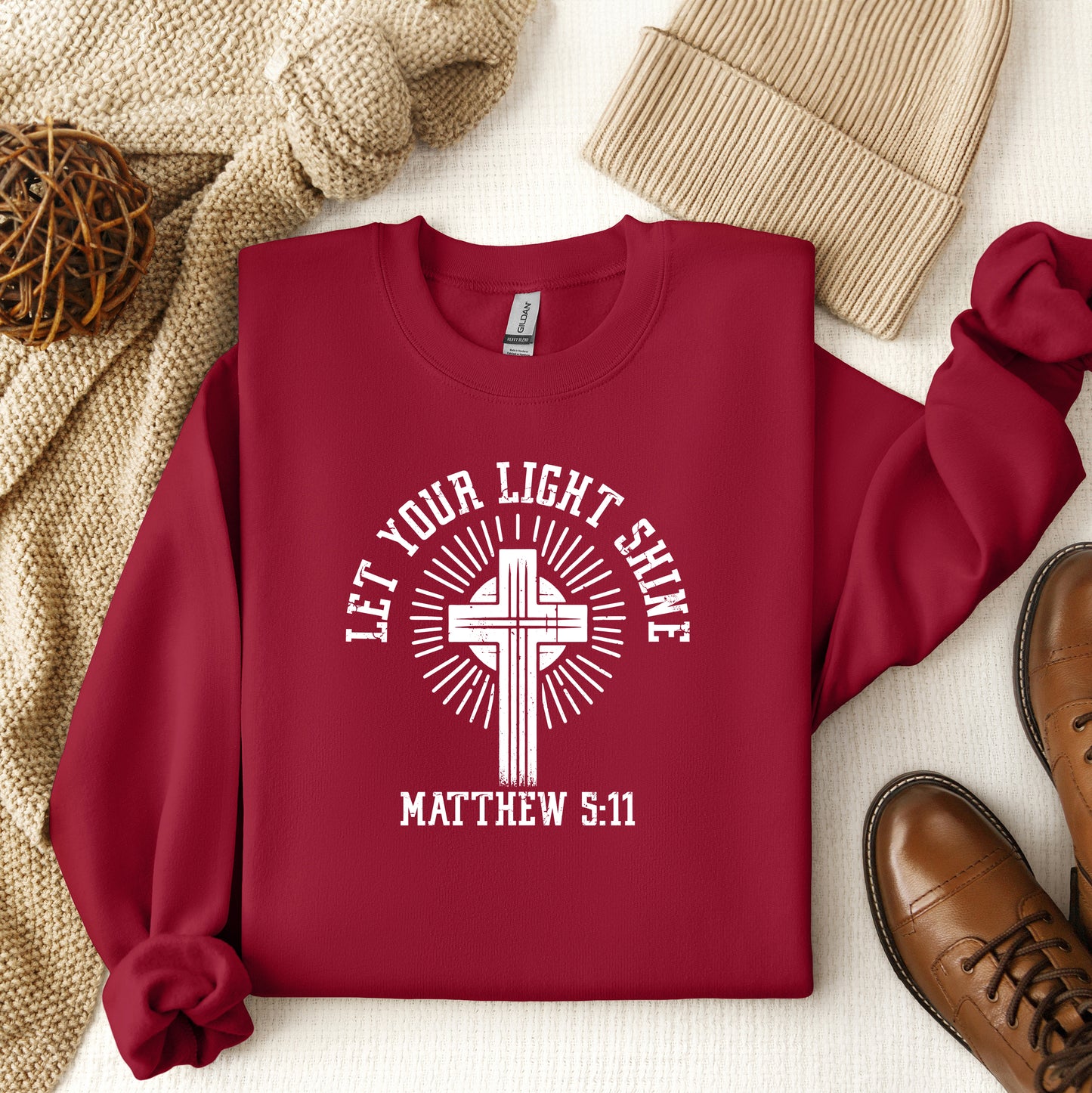 Let Your Light Shine Cross | Graphic Sweatshirt