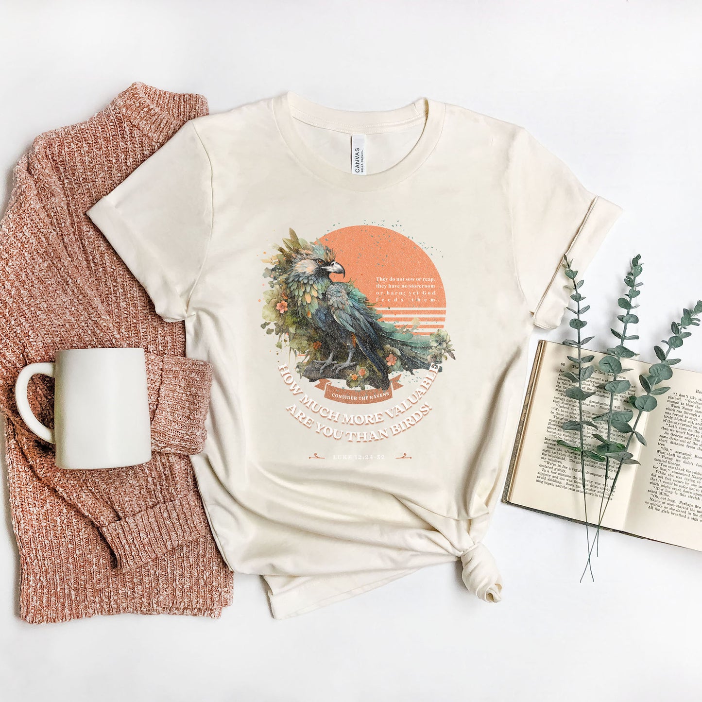 Floral Raven | Short Sleeve Crew Neck