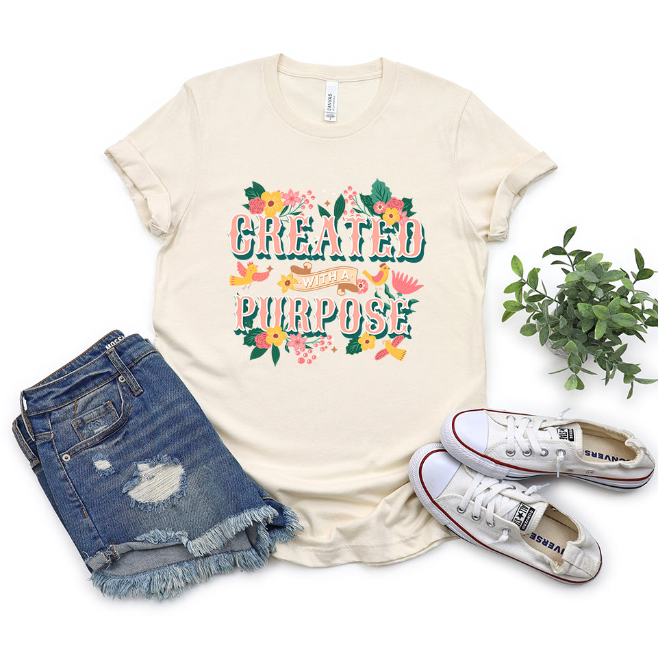 Created With A Purpose Birds | Short Sleeve Crew Neck