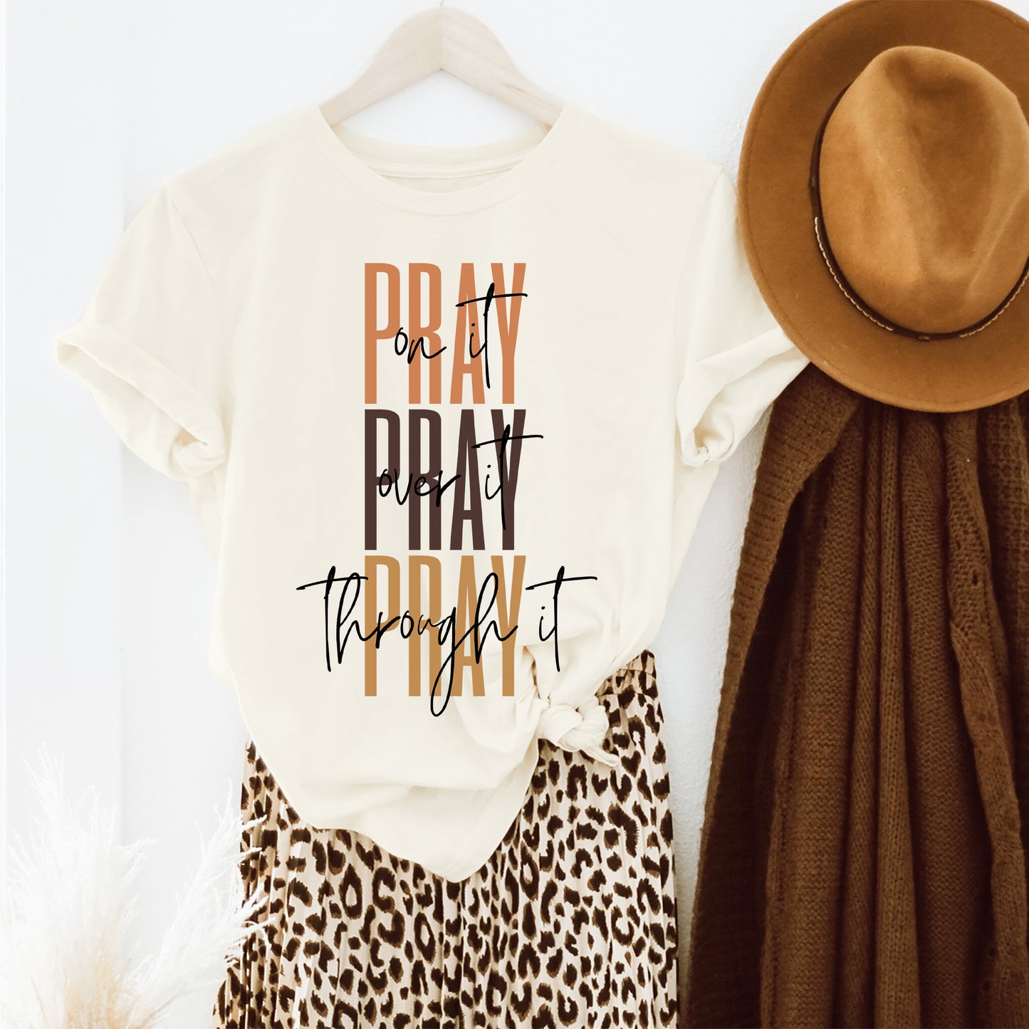 Pray Over It Cursive | Short Sleeve Crew Neck