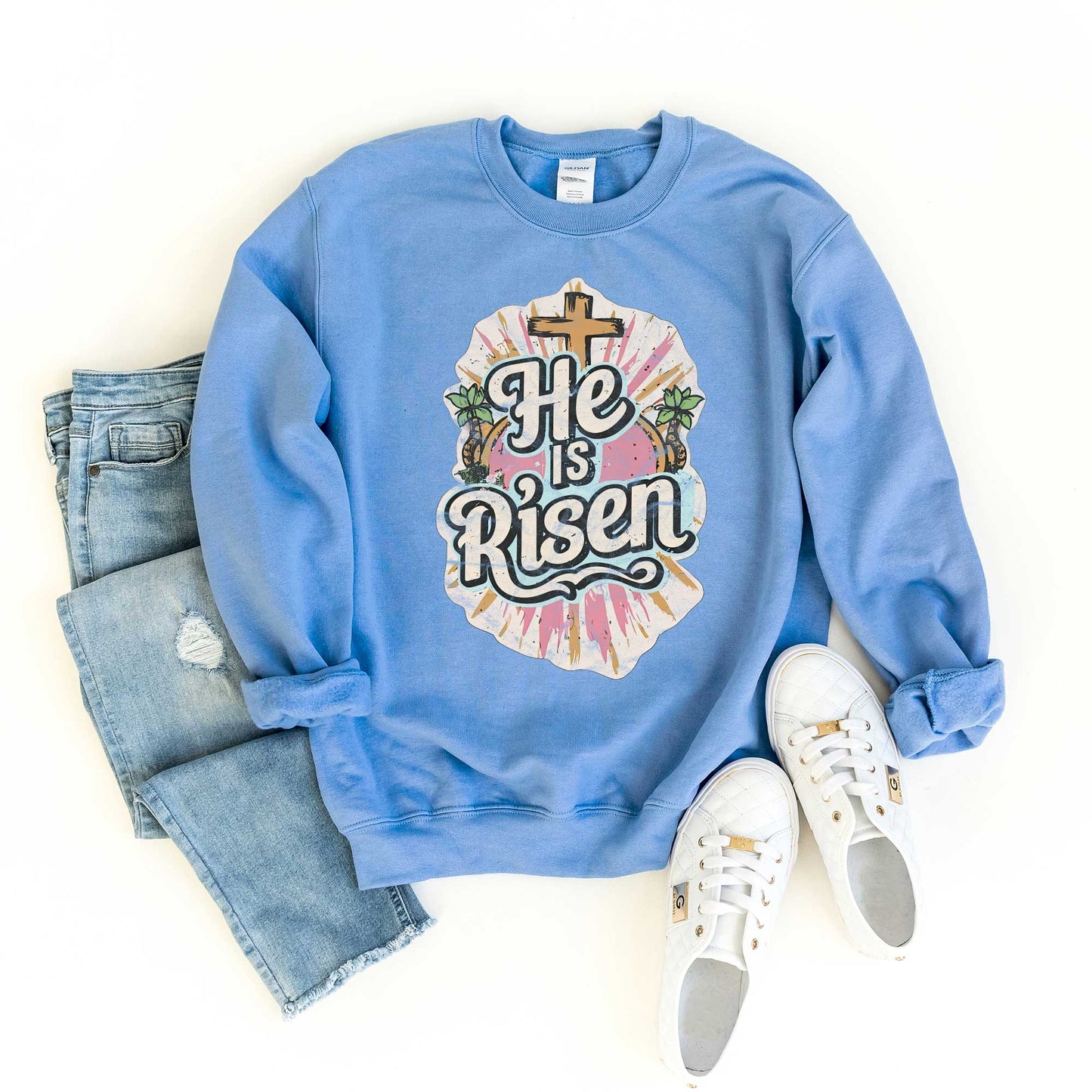 He Has Risen Distressed | Sweatshirt