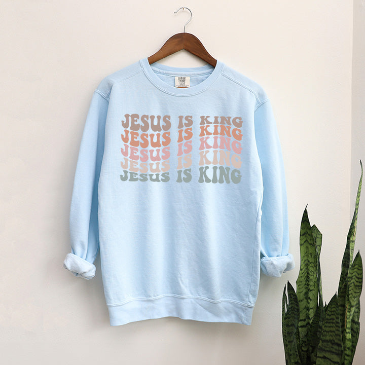 Jesus Is King Wavy | Garment Dyed Sweatshirt