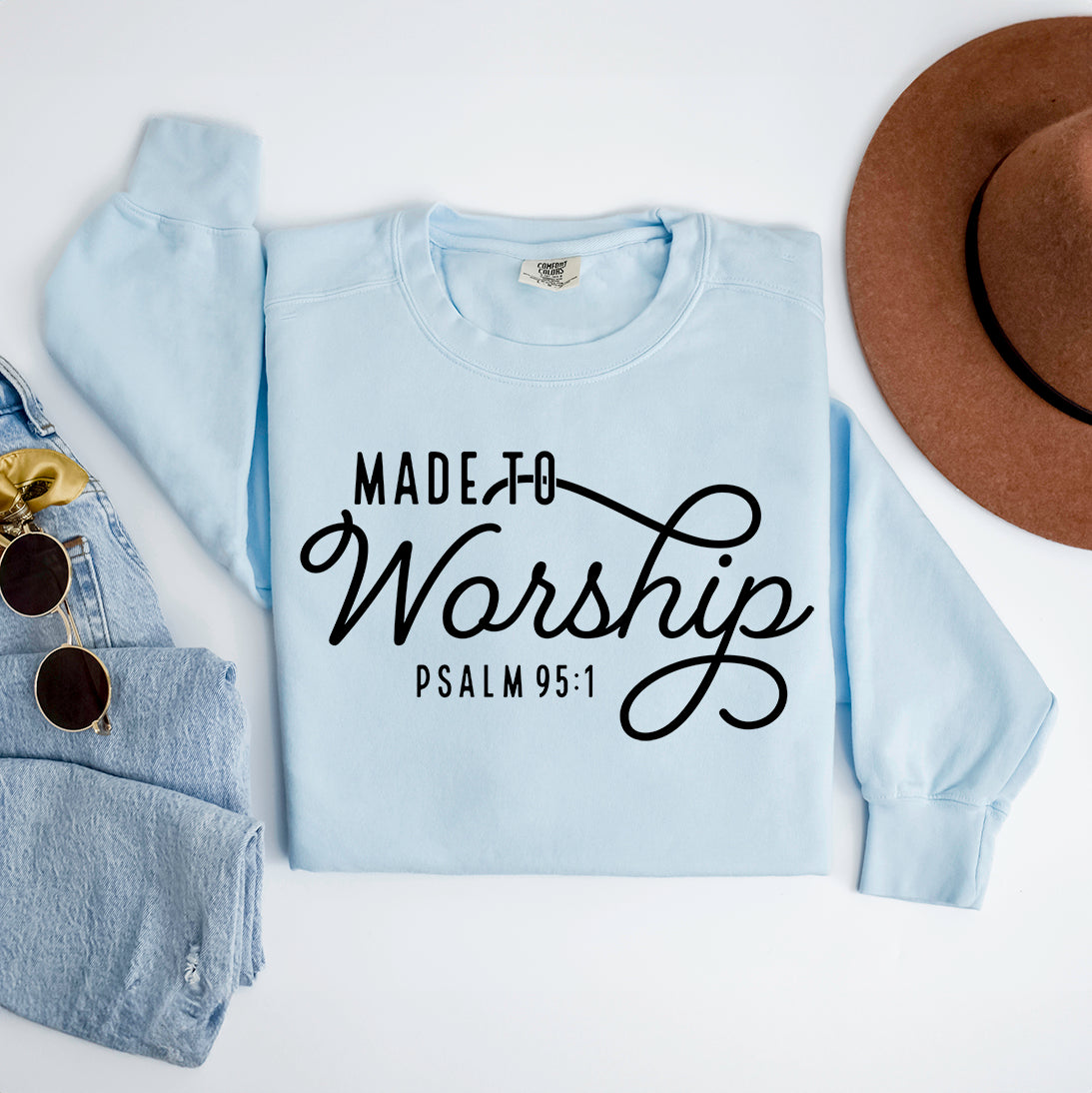 Made To Worship Scripture | Garment Dyed Sweatshirt
