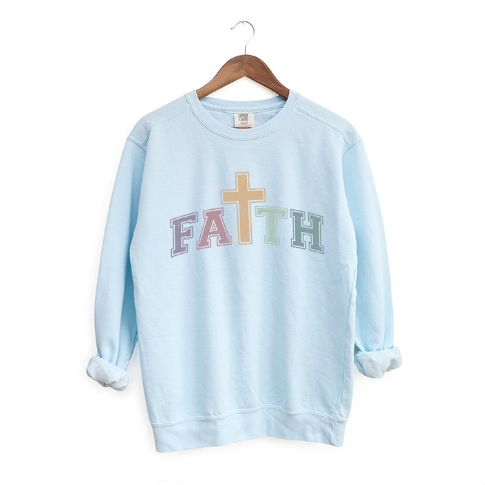 Faith Cross | Garment Dyed Sweatshirt