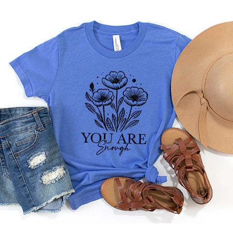 You Are Enough Floral Youth Short Sleeve Crew