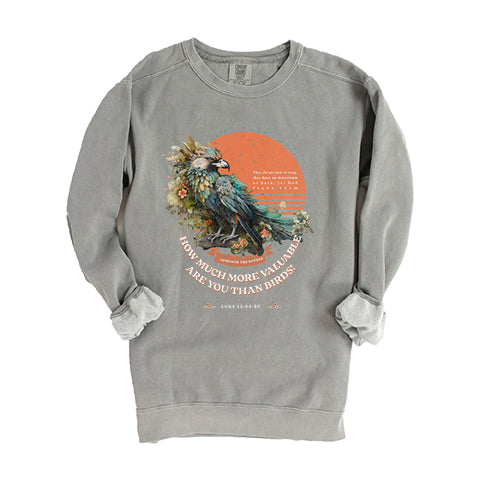 Floral Raven | Garment Dyed Sweatshirt