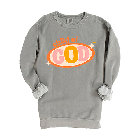 Retro Child Of God | Garment Dyed Sweatshirt