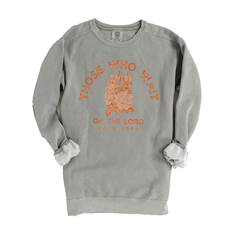 Those Who Wait On The Lord Floral | Garment Dyed Sweatshirt