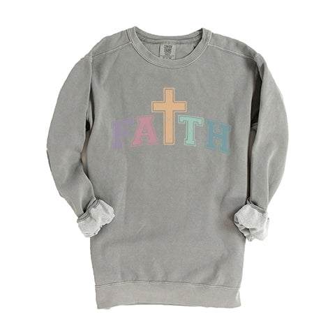 Faith Cross | Garment Dyed Sweatshirt