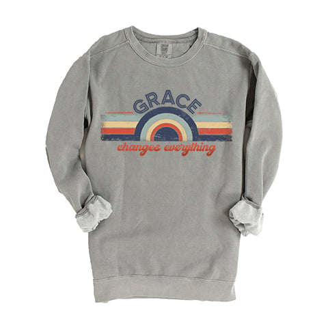 Grace Changes Everything Colorful | Garment Dyed Sweatshirt