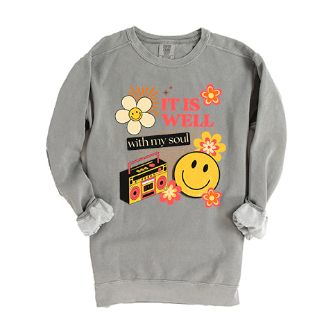 It Is Well Flower | Garment Dyed Sweatshirt