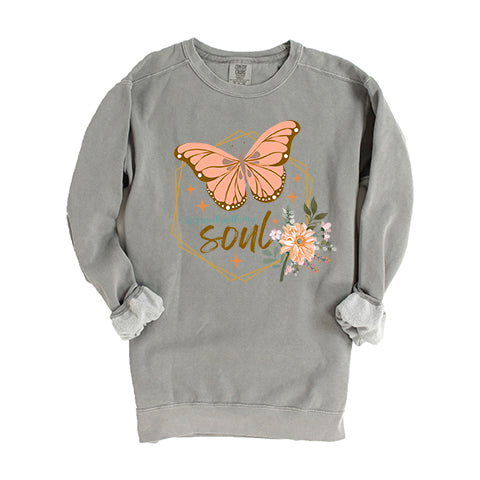 It Is Well With My Soul Butterfly | Garment Dyed Sweatshirt