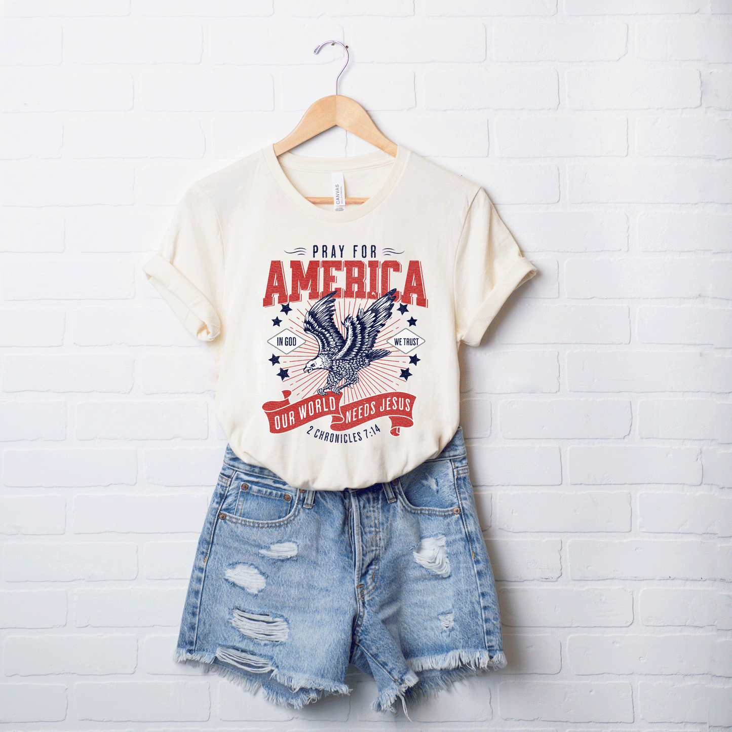 Pray For America | Short Sleeve Crew Neck