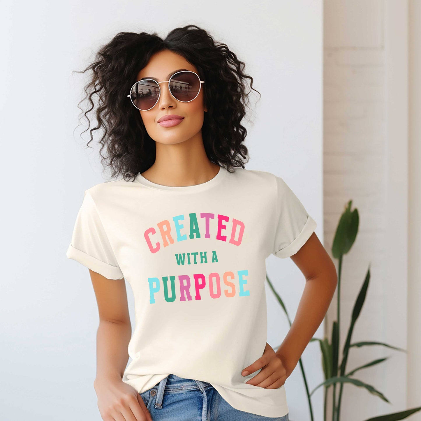 Created With a Purpose Colorful | Short Sleeve Crew Neck