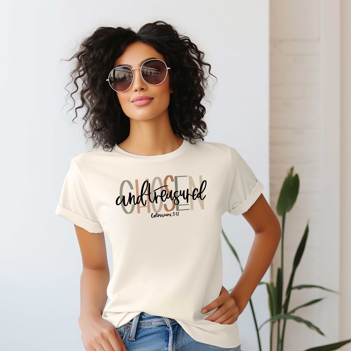 Boho Chosen And Treasured | Short Sleeve Crew Neck