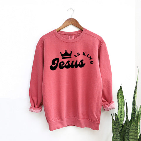 Jesus Is The King Crown | Garment Dyed Sweatshirt