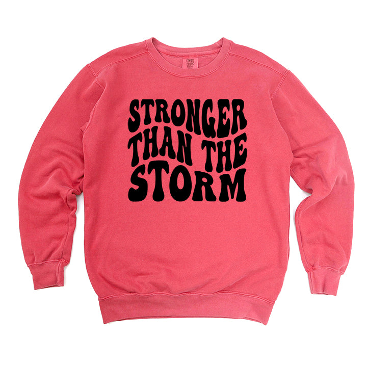 Retro Stronger Than The Storm Wavy | Garment Dyed Sweatshirt