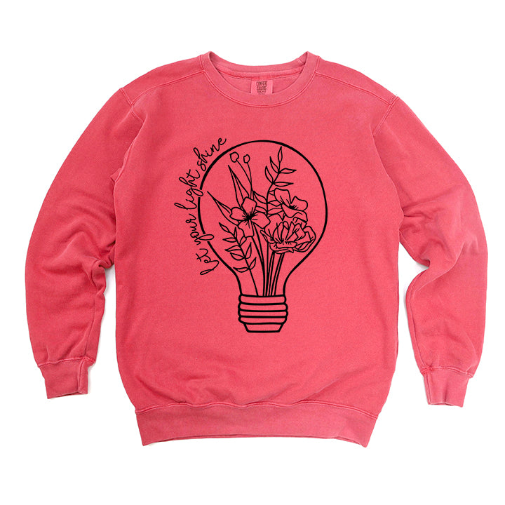Let Your Light Shine Light Bulb | Garment Dyed Sweatshirt