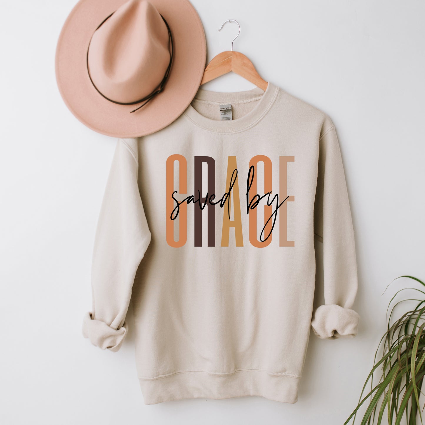Saved By Grace Cursive | Sweatshirt