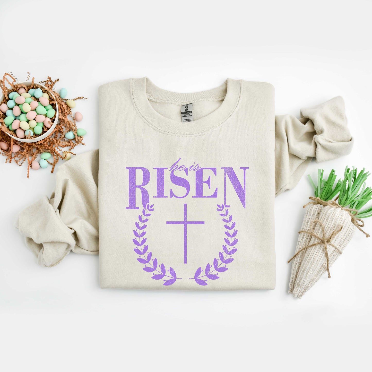 He Is Risen Grunge | Sweatshirt