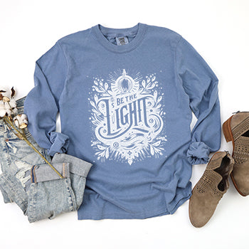 Be The Light Script | Garment Dyed Long Sleeve