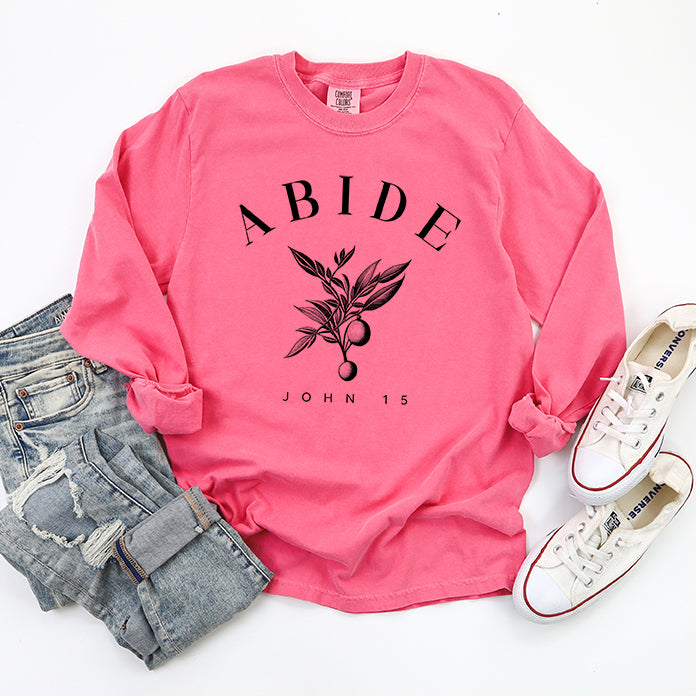 Abide Curved | Garment Dyed Long Sleeve