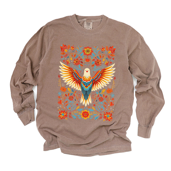Holy Spirit Dove Floral | Garment Dyed Long Sleeve