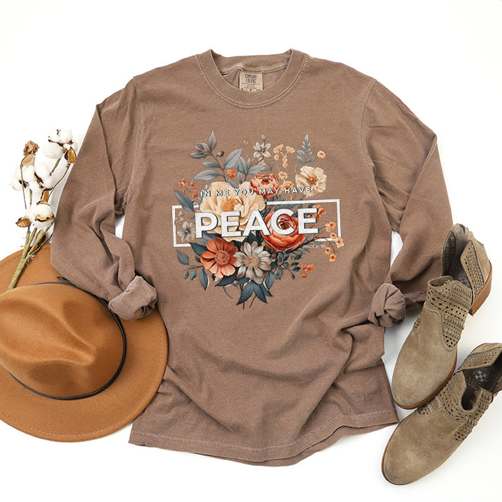 In Me You May Have Peace | Garment Dyed Long Sleeve