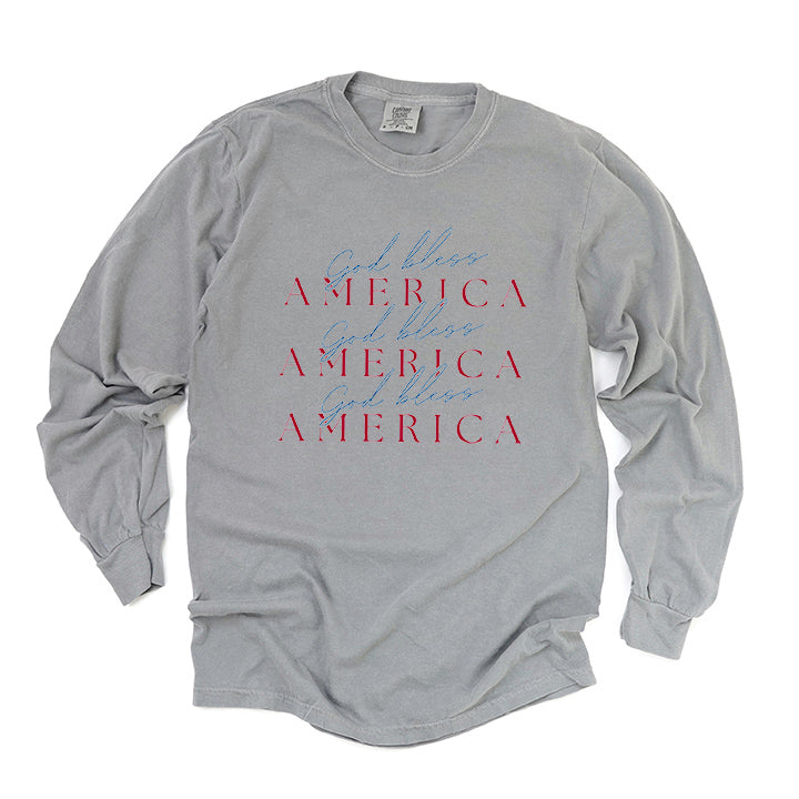 God Bless America Stacked | Garment Dyed Long Sleeve