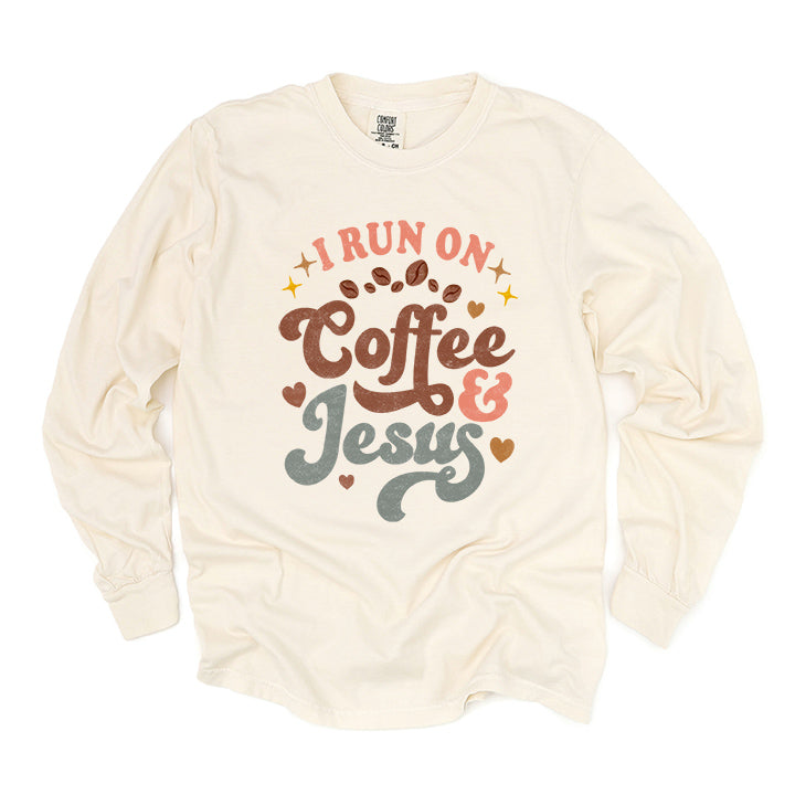 Coffee And Jesus Colorful | Garment Dyed Long Sleeve