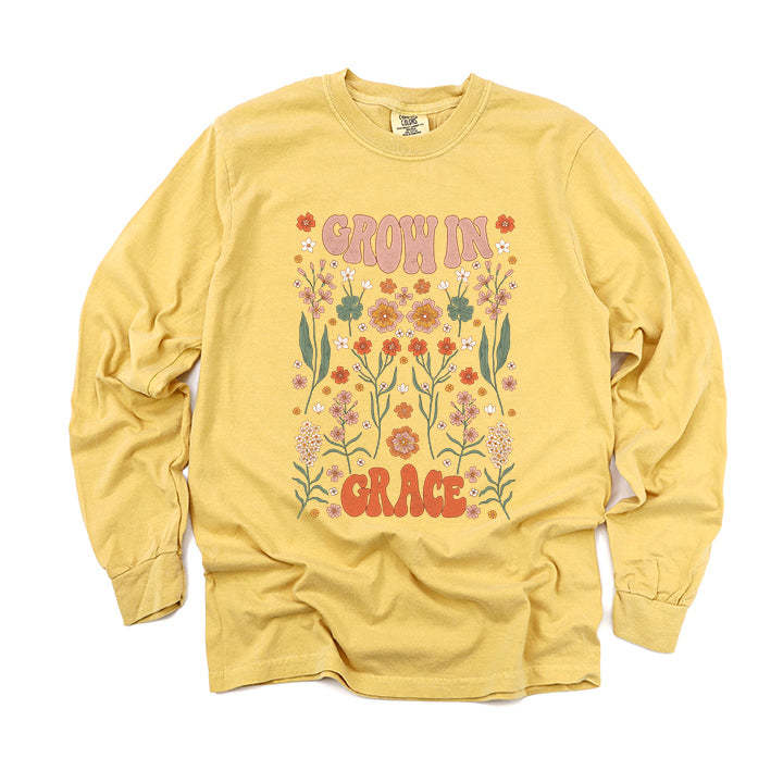 Grow In Grace Leaves | Garment Dyed Long Sleeve