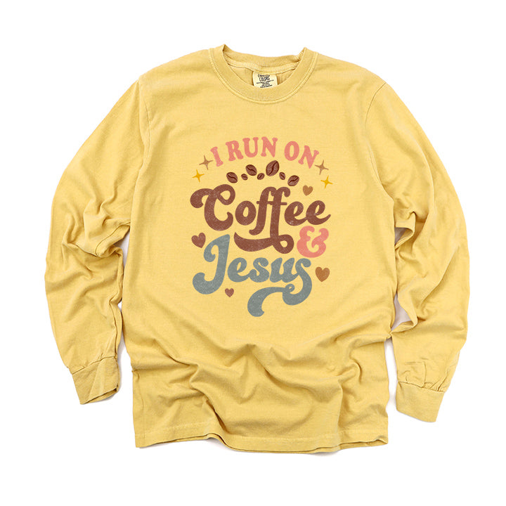 Coffee And Jesus Colorful | Garment Dyed Long Sleeve