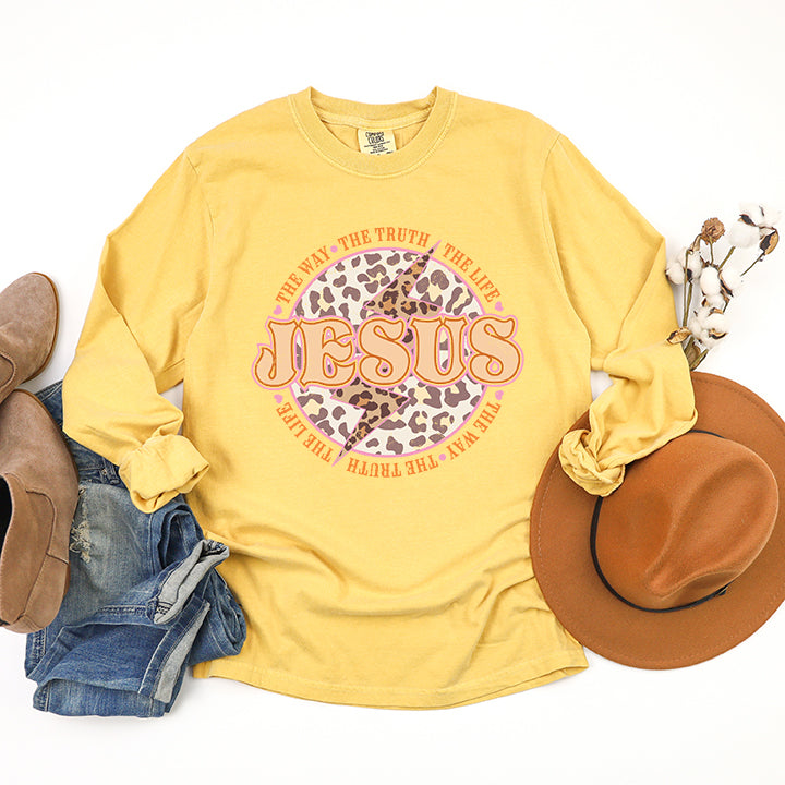 Jesus Leopard | Garment Dyed Long Sleeve